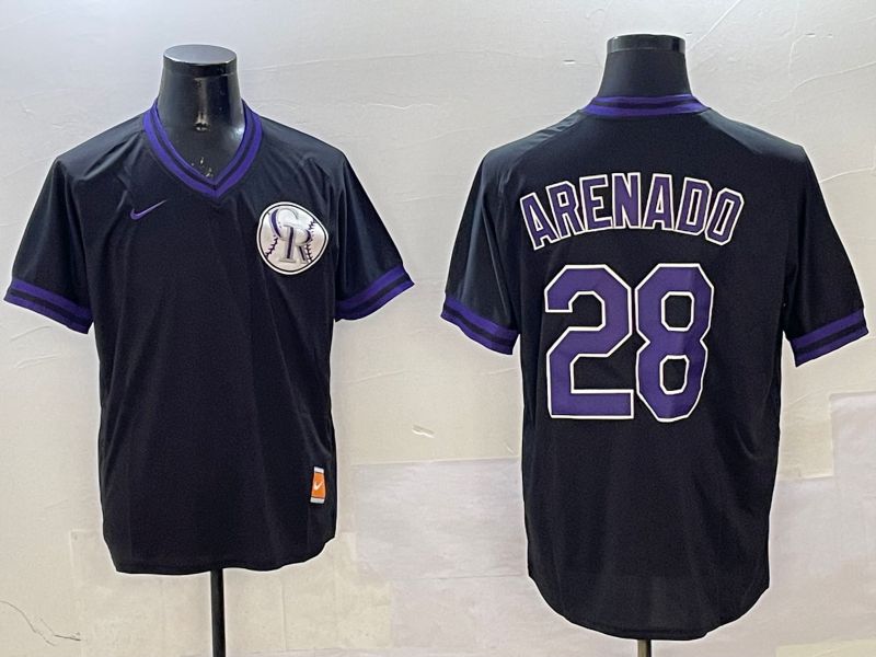 Men Colorado Rockies #28 Nado Black Throwback Game 2025 Nike MLB Jersey style 1->colorado rockies->MLB Jersey